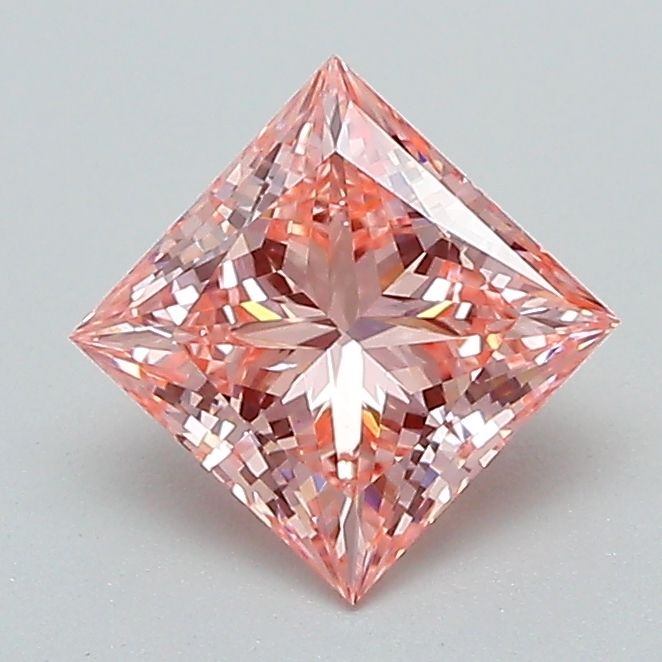 Lab-Grown Princess Diamond - 1.02 Carats, Fancy Vivid Pink Color, VS1 Clarity - Certified by IGI - Report Number: LG631463537