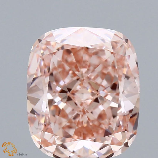 Lab-Grown Cushion Diamond - 4.69 Carats, Fancy Vivid Pink Color, VS1 Clarity - Certified by IGI - Report Number: LG588342653