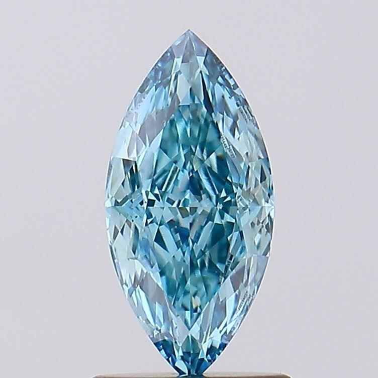 Lab-Grown Marquise Diamond - 1.02 Carats, Fancy Vivid Blue Color, VS1 Clarity - Certified by IGI - Report Number: LG632445727