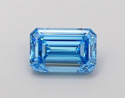 Lab-Grown Emerald Diamond - 1.09 Carats, Fancy Vivid Blue Color, VS1 Clarity - Certified by IGI - Report Number: LG690513468