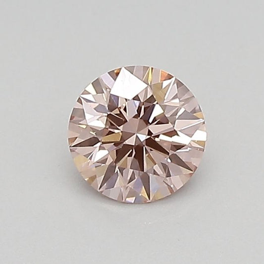 Lab-Grown Round Diamond - 0.4 Carats, Fancy Pink Color, VVS2 Clarity - Certified by IGI - Report Number: LG683527678