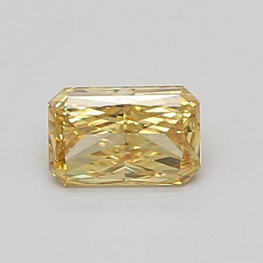 Lab-Grown Radiant Diamond - 0.54 Carats, Fancy Vivid Yellow Color, VS2 Clarity - Certified by IGI - Report Number: LG647430289