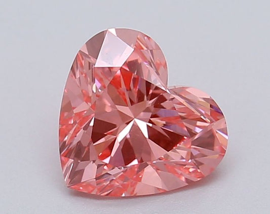 Lab-Grown Heart Diamond - 1.01 Carats, Fancy Vivid Pink Color, VS1 Clarity - Certified by IGI - Report Number: LG615367037