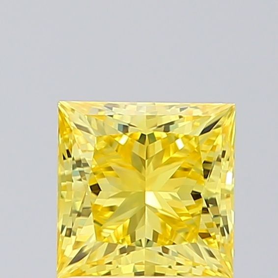 Lab-Grown Princess Diamond - 1.04 Carats, Fancy Vivid Yellow Color, VVS1 Clarity - Certified by IGI - Report Number: LG660466490