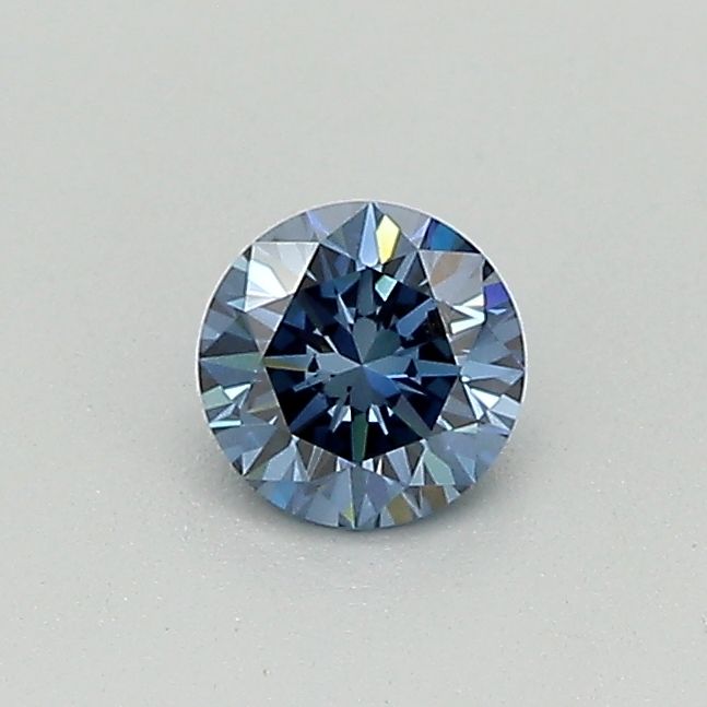 Lab-Grown Round Diamond - 0.3 Carats, Fancy Dark Blue Color, SI2 Clarity - Certified by IGI - Report Number: LG579362619