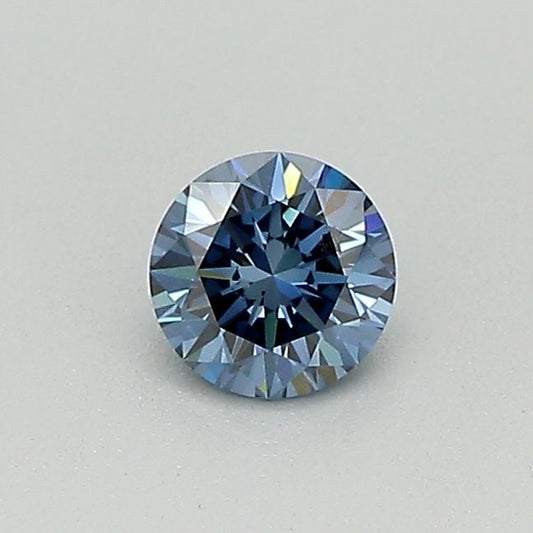 Lab-Grown Round Diamond - 0.3 Carats, Fancy Dark Blue Color, SI2 Clarity - Certified by IGI - Report Number: LG579362619