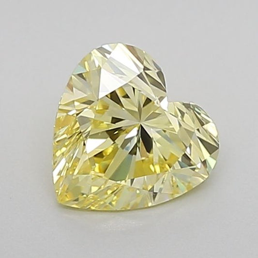Lab-Grown Heart Diamond - 0.81 Carats, Fancy Vivid Yellow Color, VS2 Clarity - Certified by IGI - Report Number: LG624413960