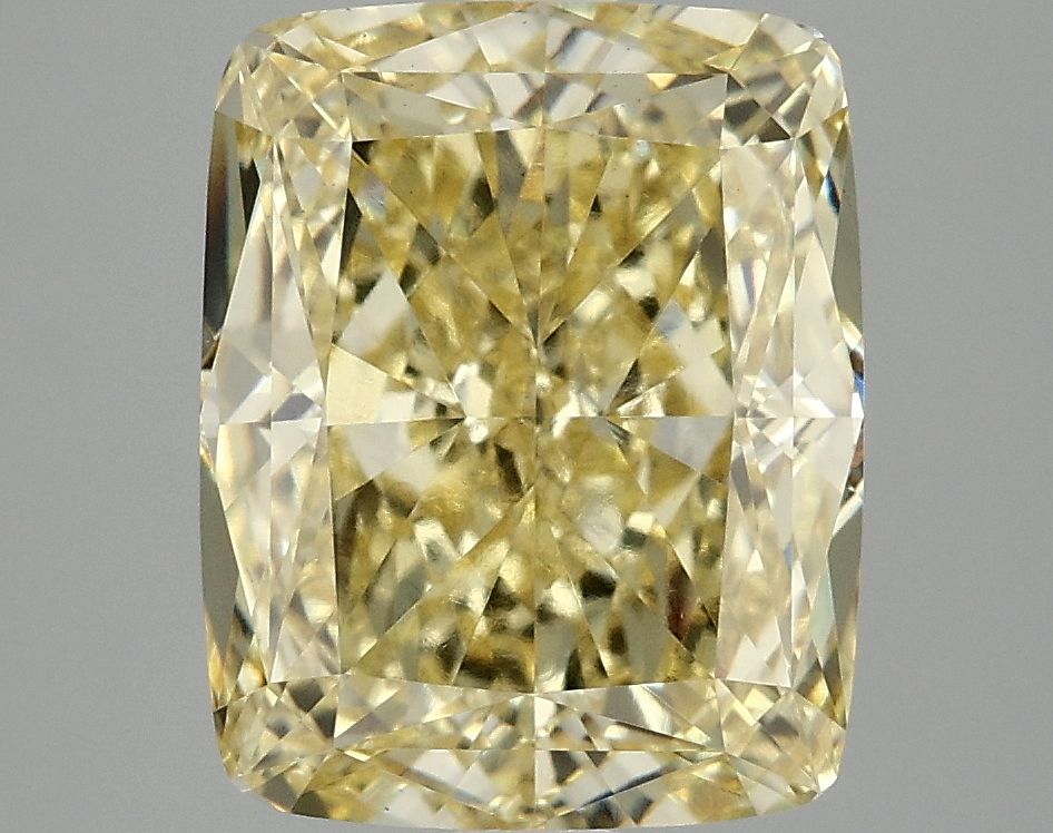 Lab-Grown Cushion Diamond - 5.08 Carats, Fancy Vivid Yellow Color, VS1 Clarity - Certified by IGI - Report Number: LG687527474