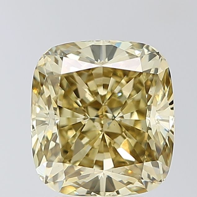 Lab-Grown Cushion Diamond - 3.56 Carats, Fancy Intense Yellow Color, VS1 Clarity - Certified by IGI - Report Number: LG678574642