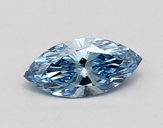 Lab-Grown Marquise Diamond - 0.51 Carats, Fancy Vivid Blue Color, VS2 Clarity - Certified by IGI - Report Number: LG607315960