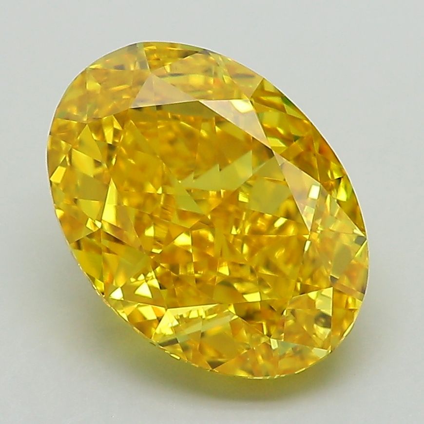 Lab-Grown Oval Diamond - 3.59 Carats, Fancy Vivid Yellow Color, VVS1 Clarity - Certified by IGI - Report Number: LG584355780