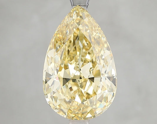 Lab-Grown Pear Diamond - 5.0 Carats, Fancy Intense Yellow Color, VS1 Clarity - Certified by IGI - Report Number: LG666432401