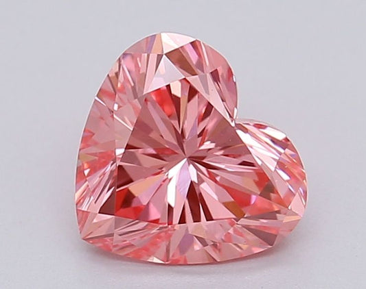 Lab-Grown Heart Diamond - 1.04 Carats, Fancy Vivid Pink Color, VS1 Clarity - Certified by IGI - Report Number: LG615367000