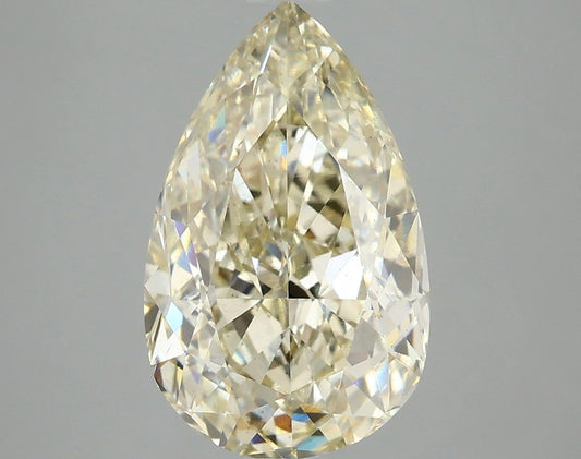 Lab-Grown Pear Diamond - 4.04 Carats, Fancy Yellow Color, VS2 Clarity - Certified by IGI - Report Number: LG674532070