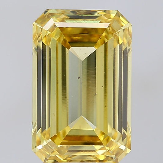 Lab-Grown Emerald Diamond - 7.06 Carats, Fancy Vivid Yellow Color, VS1 Clarity - Certified by IGI - Report Number: LG678574646