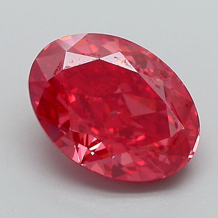 Lab-Grown Oval Diamond - 2.03 Carats, Fancy Vivid Pink Color, VVS2 Clarity - Certified by IGI - Report Number: LG652454969