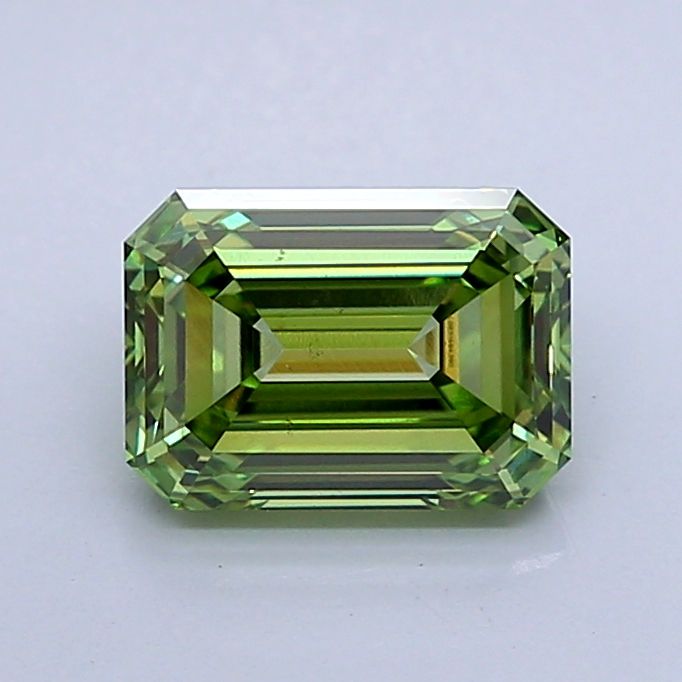 Lab-Grown Emerald Diamond - 1.53 Carats, Fancy Vivid Green Color, VS2 Clarity - Certified by IGI - Report Number: LG651494390