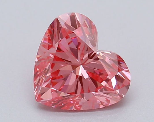 Lab-Grown Heart Diamond - 1.05 Carats, Fancy Vivid Pink Color, VS1 Clarity - Certified by IGI - Report Number: LG615366955