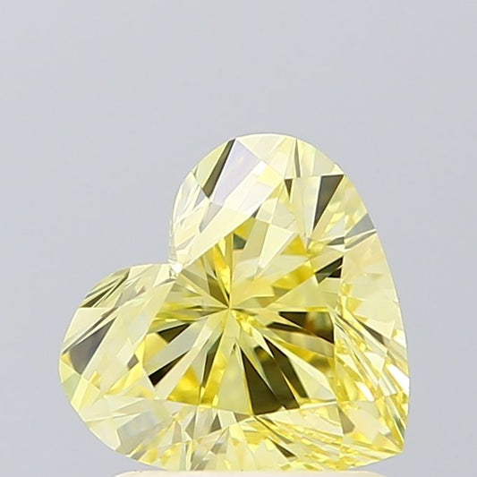 Lab-Grown Heart Diamond - 1.18 Carats, Fancy Intense Yellow Color, VS1 Clarity - Certified by IGI - Report Number: LG619456552