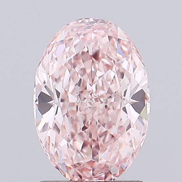 Lab-Grown Oval Diamond - 1.58 Carats, Fancy Intense Pink Color, VS2 Clarity - Certified by IGI - Report Number: LG665429945