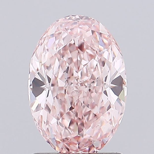 Lab-Grown Oval Diamond - 1.58 Carats, Fancy Intense Pink Color, VS2 Clarity - Certified by IGI - Report Number: LG665429945