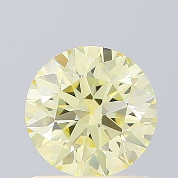 Lab-Grown Round Diamond - 0.78 Carats, Fancy Yellow Color, VS1 Clarity - Certified by IGI - Report Number: LG614320498