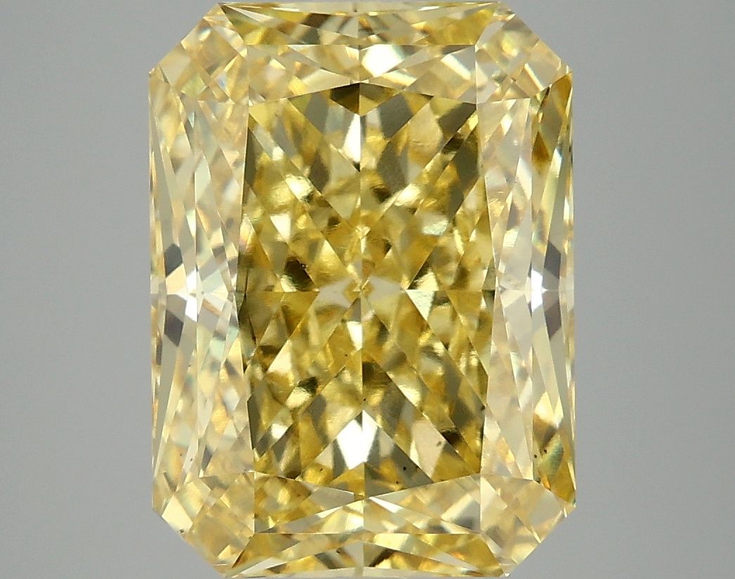 Lab-Grown Radiant Diamond - 6.27 Carats, Fancy Vivid Yellow Color, VS2 Clarity - Certified by IGI - Report Number: LG677582574