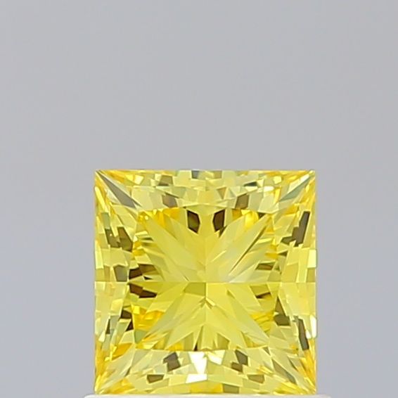 Lab-Grown Princess Diamond - 1.01 Carats, Fancy Vivid Yellow Color, VS1 Clarity - Certified by IGI - Report Number: LG660436132