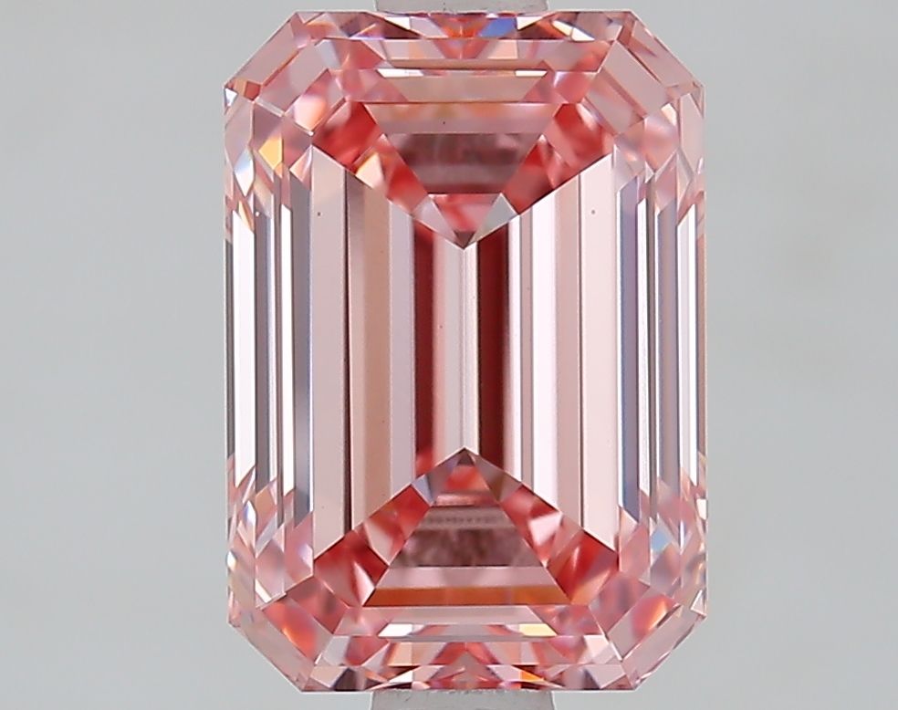Lab-Grown Emerald Diamond - 1.95 Carats, Fancy Intense Pink Color, VVS2 Clarity - Certified by IGI - Report Number: LG644494864