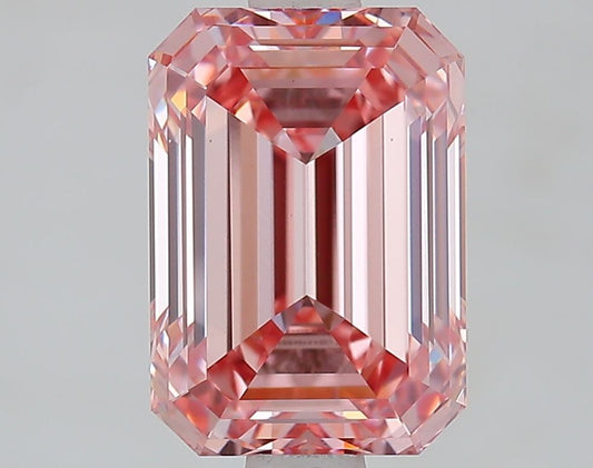 Lab-Grown Emerald Diamond - 1.95 Carats, Fancy Intense Pink Color, VVS2 Clarity - Certified by IGI - Report Number: LG644494864