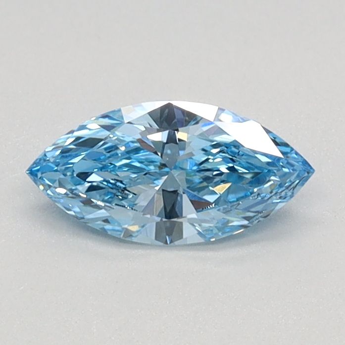 Lab-Grown Marquise Diamond - 0.34 Carats, Fancy Vivid Blue Color, VVS2 Clarity - Certified by IGI - Report Number: LG626435568