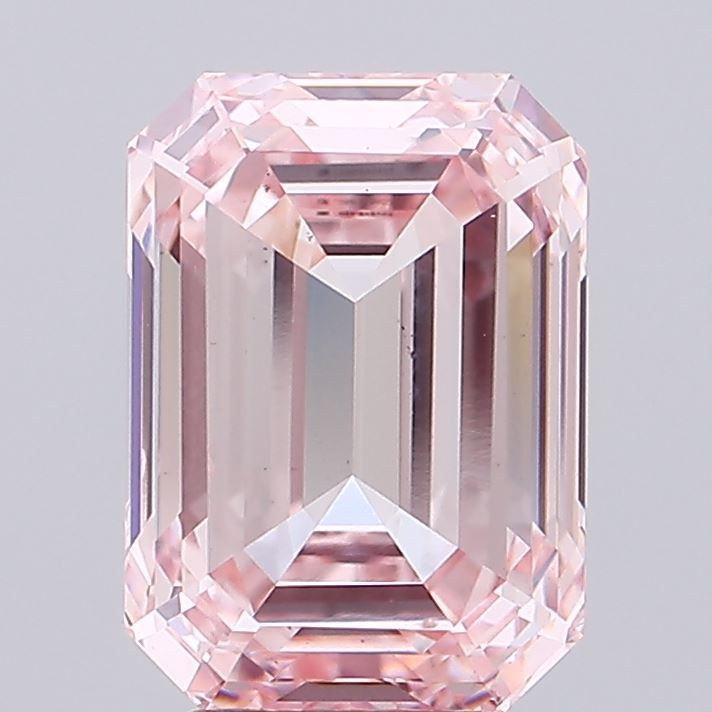 Lab-Grown Emerald Diamond - 5.01 Carats, Fancy Intense Pink Color, VS2 Clarity - Certified by IGI - Report Number: LG681546403