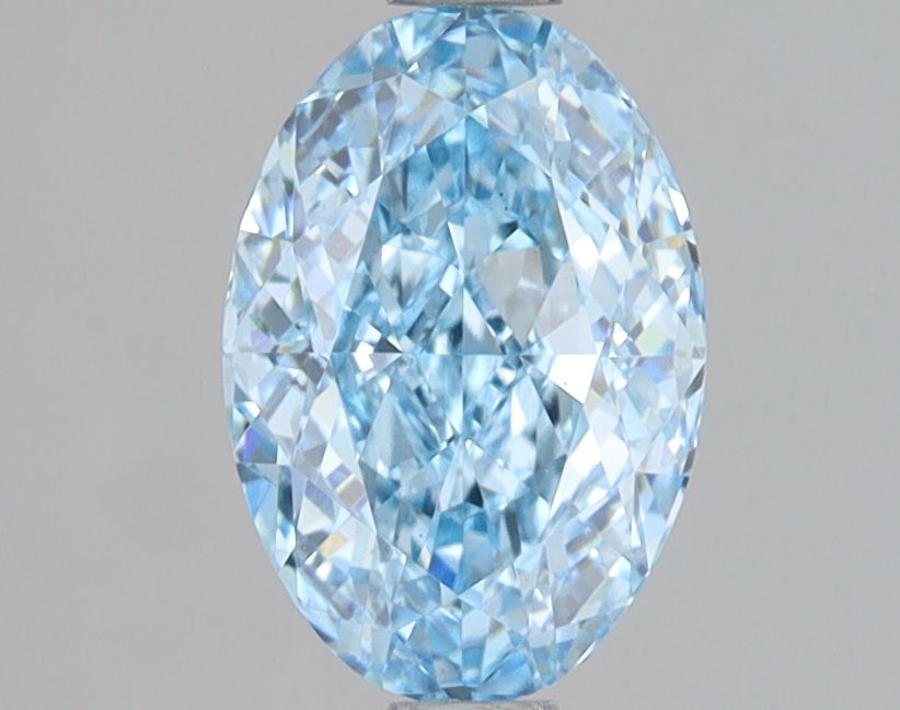 Lab-Grown Oval Diamond - 1.48 Carats, Fancy Vivid Blue Color, VS1 Clarity - Certified by IGI - Report Number: LG683532041