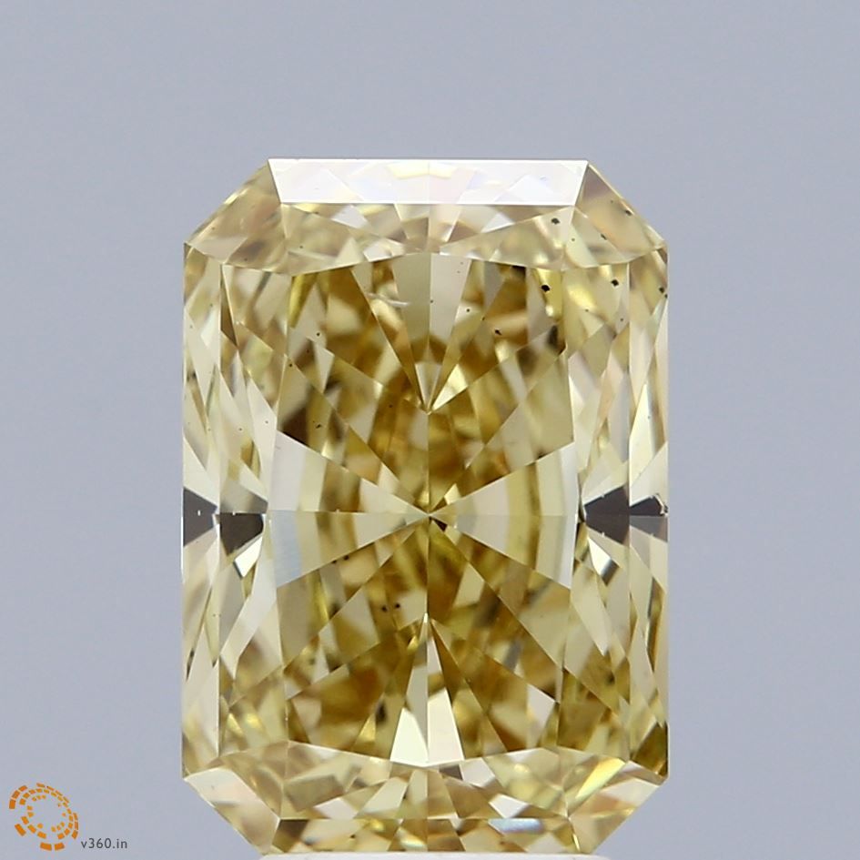 Lab-Grown Radiant Diamond - 5.03 Carats, Fancy Intense Yellow Color, VS2 Clarity - Certified by IGI - Report Number: LG665424512