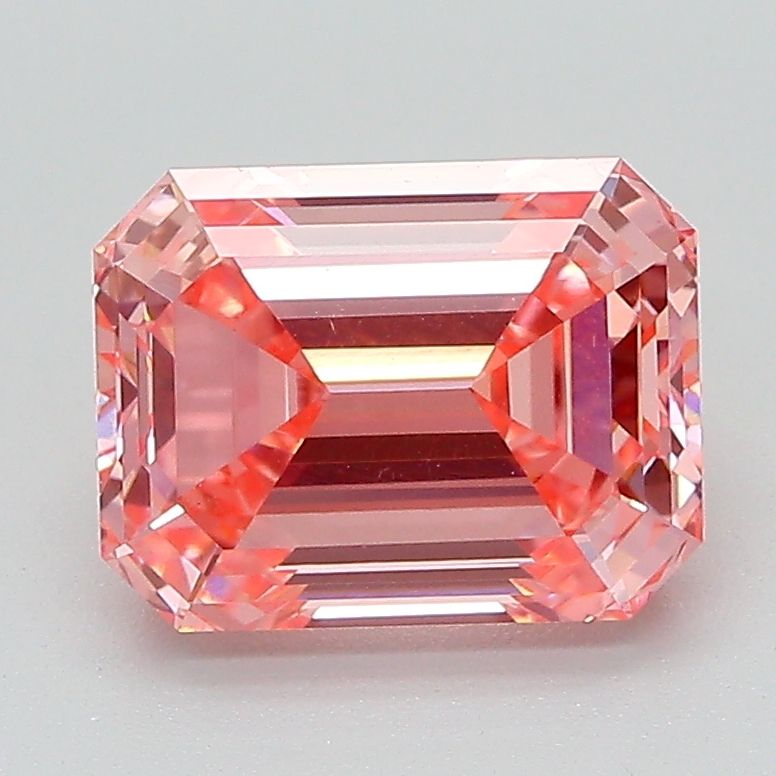 Lab-Grown Emerald Diamond - 2.51 Carats, Fancy Vivid Pink Color, VVS2 Clarity - Certified by IGI - Report Number: LG674511840