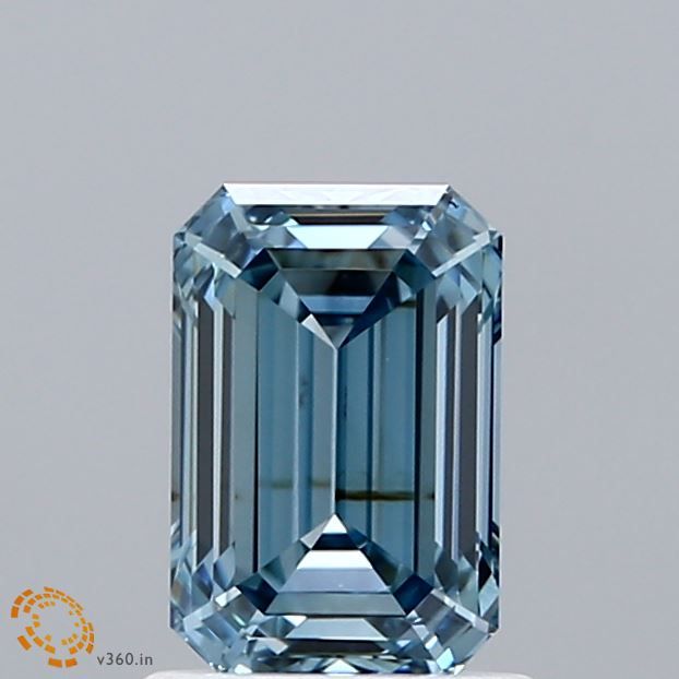 Lab-Grown Emerald Diamond - 1.13 Carats, Fancy Intense Blue Color, VS2 Clarity - Certified by IGI - Report Number: LG660451810