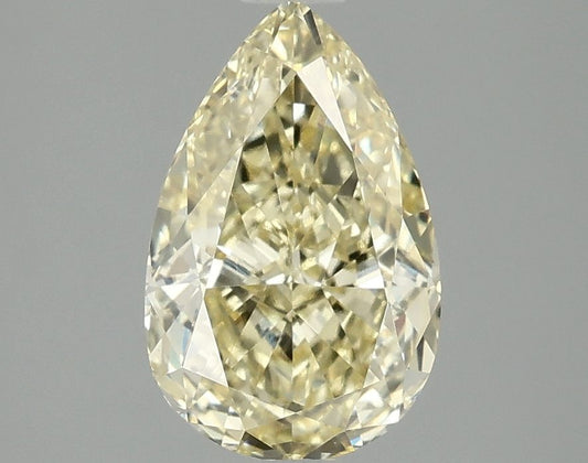 Lab-Grown Pear Diamond - 2.1 Carats, Fancy Vivid Yellow Color, VVS2 Clarity - Certified by IGI - Report Number: LG692509815