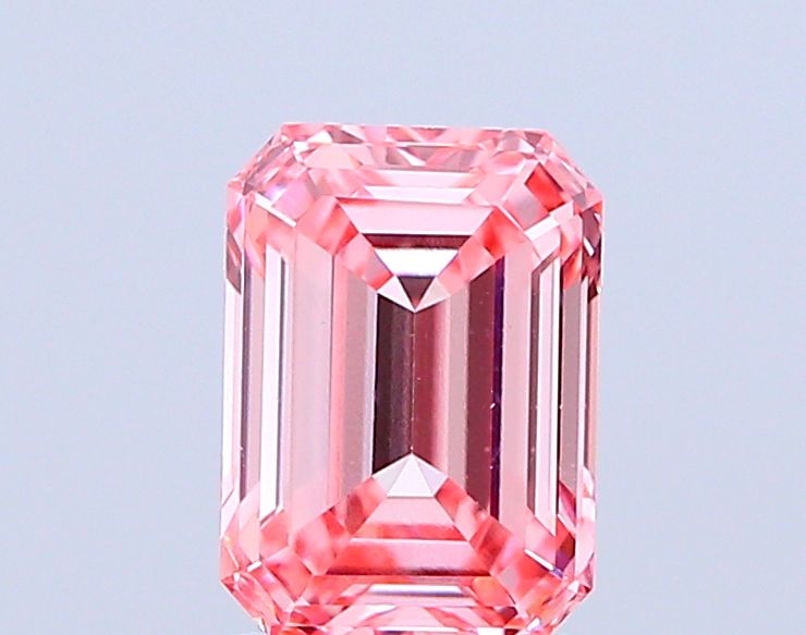 Lab-Grown Emerald Diamond - 1.54 Carats, Fancy Vivid Pink Color, VVS2 Clarity - Certified by IGI - Report Number: LG665421374