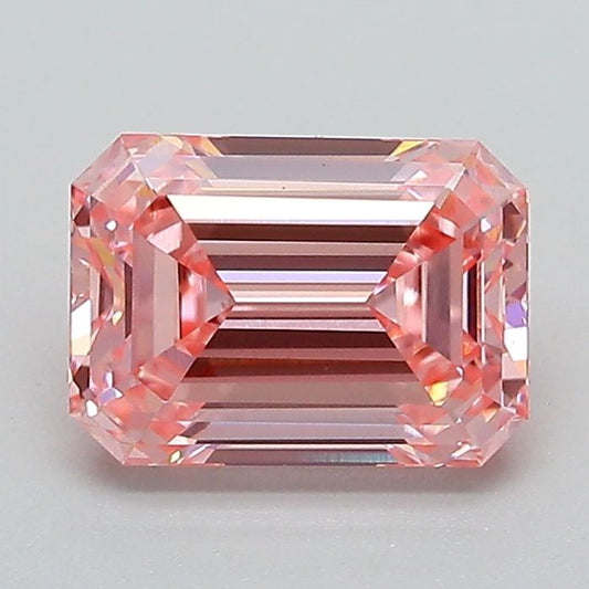 Lab-Grown Emerald Diamond - 1.54 Carats, Fancy Vivid Pink Color, VVS2 Clarity - Certified by IGI - Report Number: LG630460065