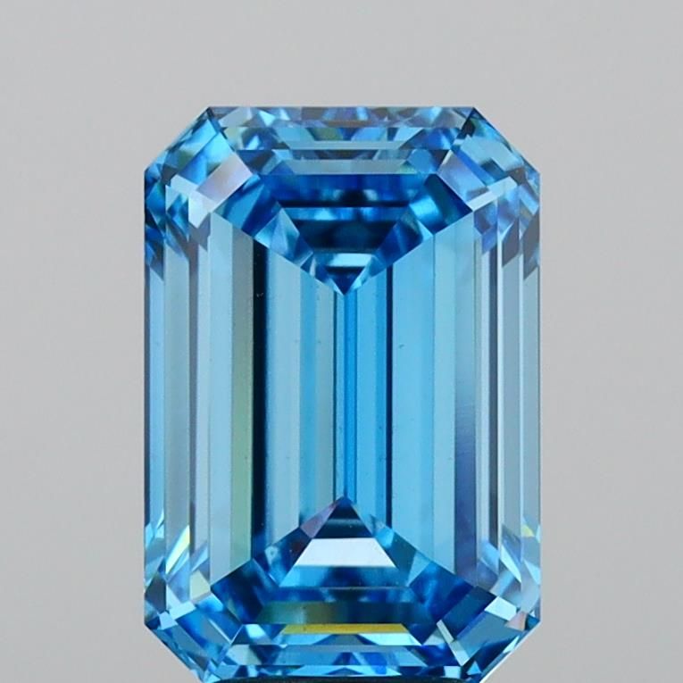 Lab-Grown Emerald Diamond - 4.73 Carats, Fancy Vivid Blue Color, VS2 Clarity - Certified by IGI - Report Number: LG640490317