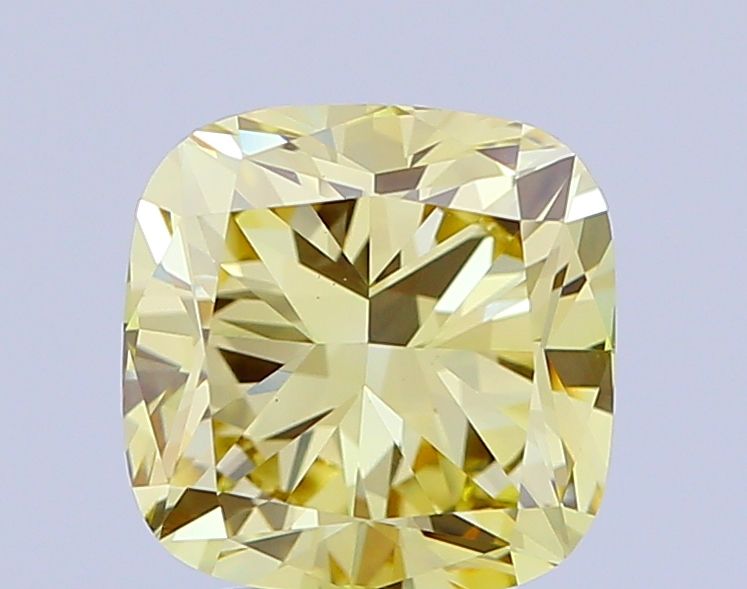 Lab-Grown Cushion Diamond - 2.52 Carats, Fancy Intense Yellow Color, VVS2 Clarity - Certified by IGI - Report Number: LG663404210