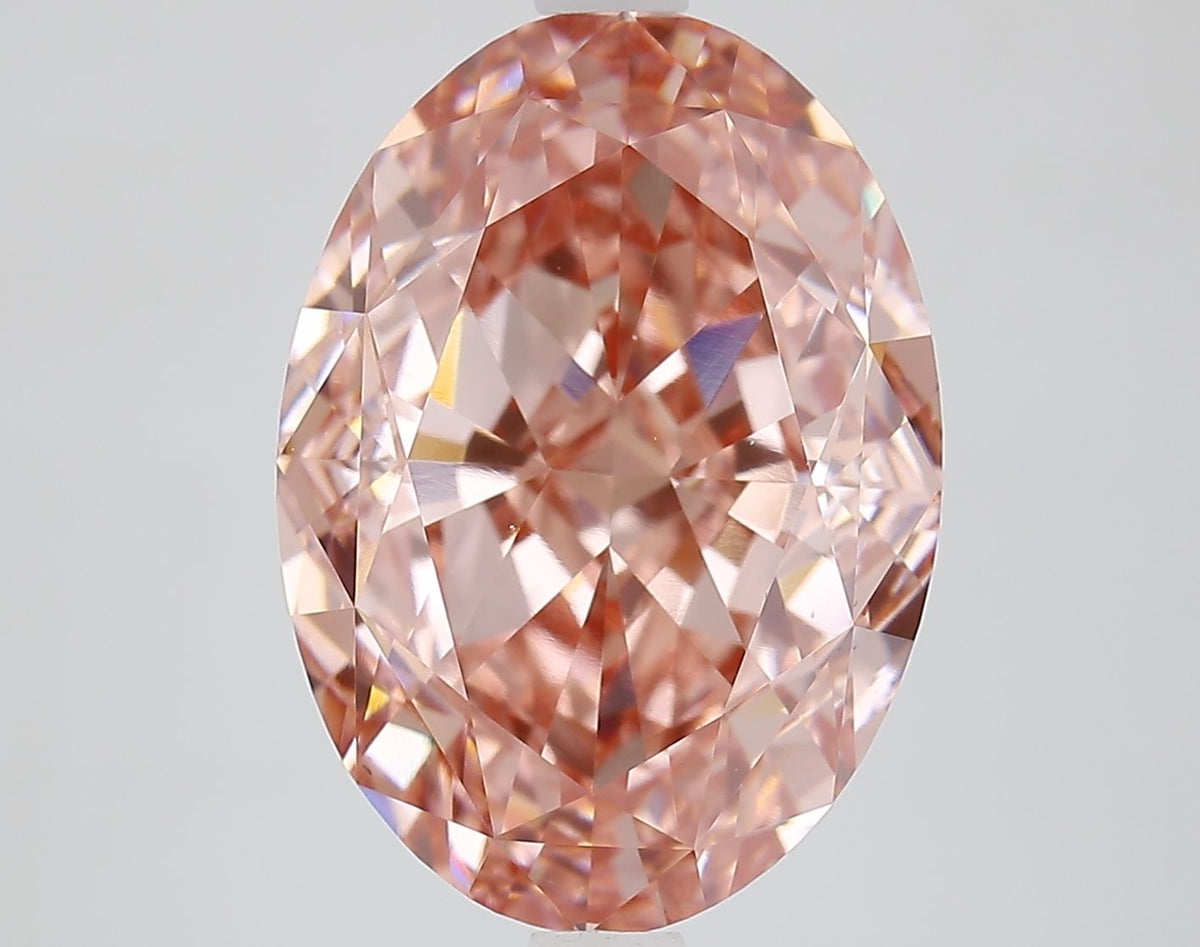 Lab-Grown Oval Diamond - 6.26 Carats, Fancy Vivid Pink Color, VS1 Clarity - Certified by IGI - Report Number: LG668464746