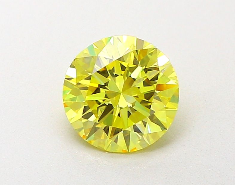 Lab-Grown Round Diamond - 1.5 Carats, Fancy Intense Yellow Color, VVS2 Clarity - Certified by IGI - Report Number: LG651495255