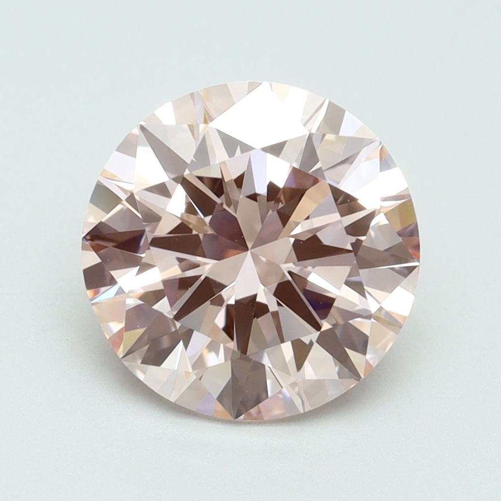 Lab-Grown Round Diamond - 3.03 Carats, Fancy Intense Pink Color, VVS2 Clarity - Certified by IGI - Report Number: LG616416786