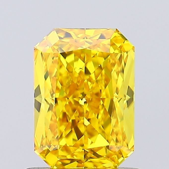 Lab-Grown Radiant Diamond - 1.01 Carats, Fancy Vivid Yellow Color, VS2 Clarity - Certified by IGI - Report Number: LG660456309