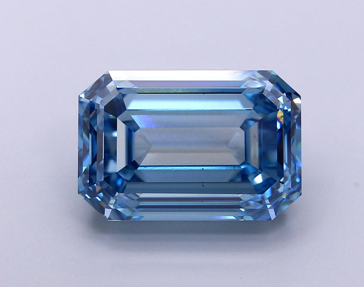 Lab-Grown Emerald Diamond - 8.5 Carats, Fancy Intense Blue Color, VS1 Clarity - Certified by IGI - Report Number: LG638436407