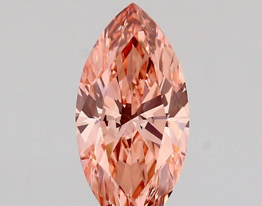 Lab-Grown Marquise Diamond - 1.03 Carats, Fancy Vivid Pink Color, VVS2 Clarity - Certified by IGI - Report Number: LG689535978