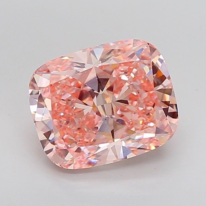 Lab-Grown Cushion Diamond - 6.02 Carats, Fancy Vivid Pink Color, VS2 Clarity - Certified by IGI - Report Number: LG664410675