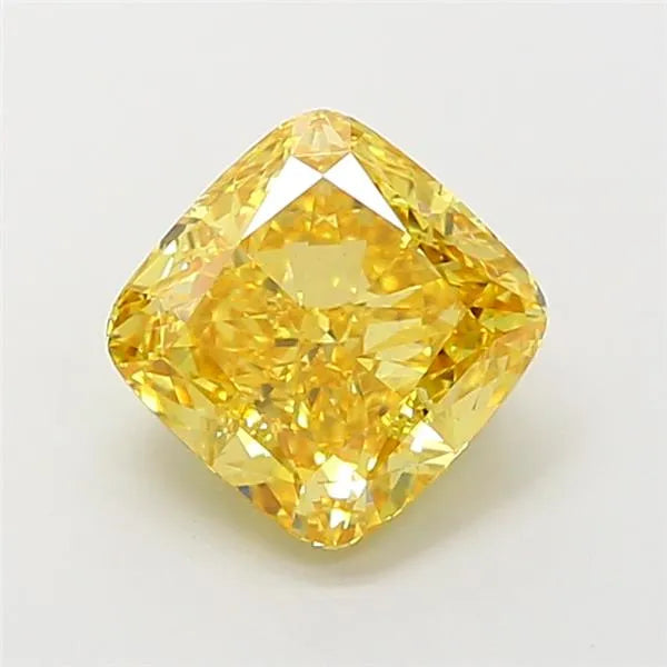 2.01ct Cushion modified Lab Grown Diamond (Colour Fancy Vivid Yellow, Clarity VS2, IGI Certified)