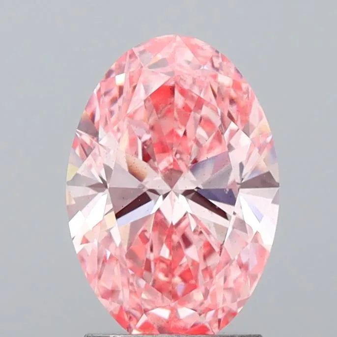 2.03ct Oval Lab Grown Diamond (Colour Fancy Vivid Pink, Clarity VS2, IGI Certified)